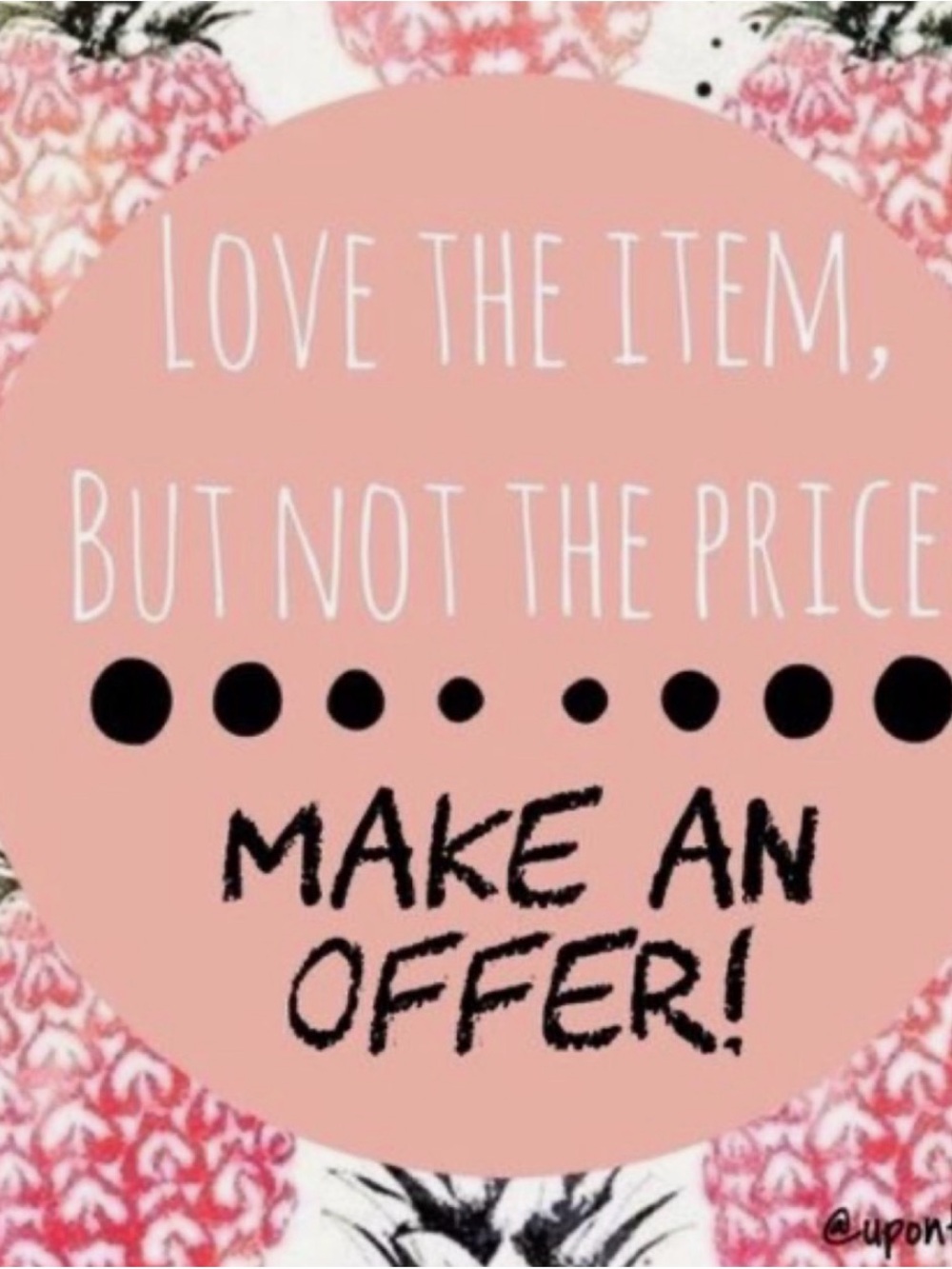 Pink Graphic 'Make An Offer' Sign
